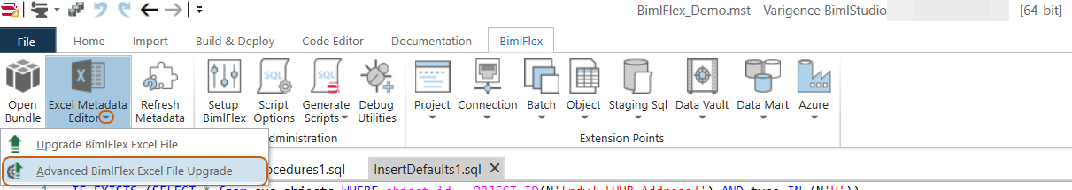 Advanced BimlFlex Excel File Upgrade Advanced BimlFlex Excel File Upgrade