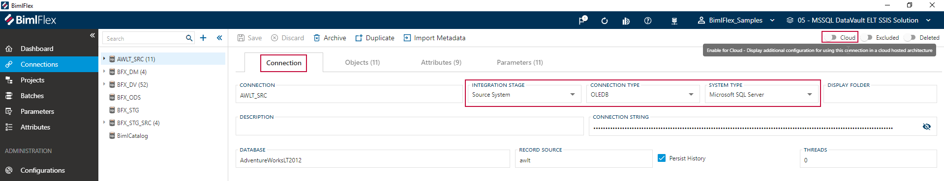 BimlFlex Connection Tab