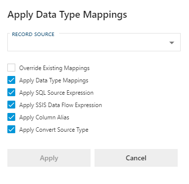 Apply Data Type Mappings Dialog Apply Data Type Mappings Dialog -mtb-20-image