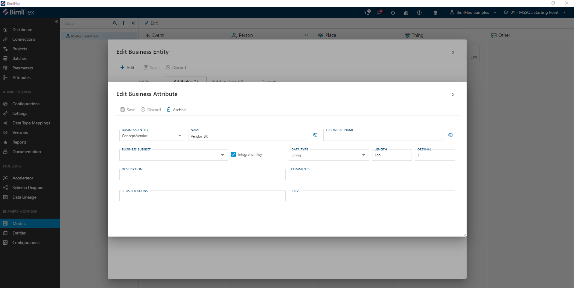Business Attribute Editor Business Attribute Editor