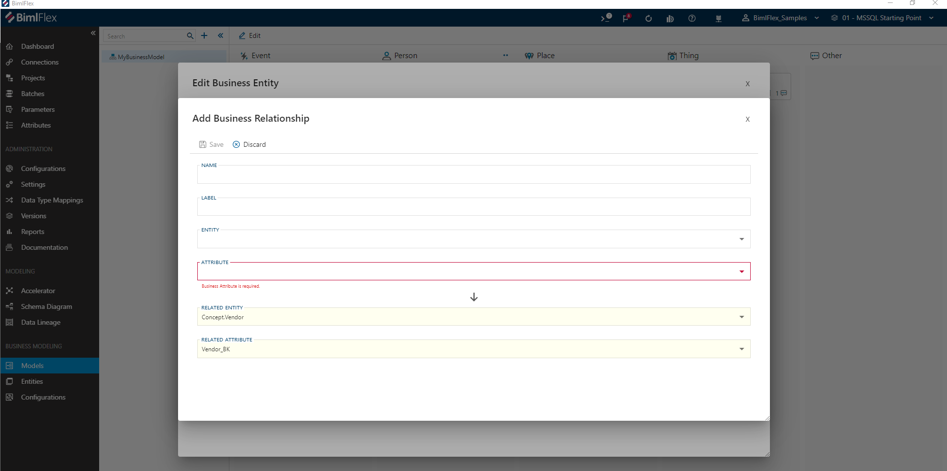 Business Entity Relationship Editor Business Entity Relationship Editor