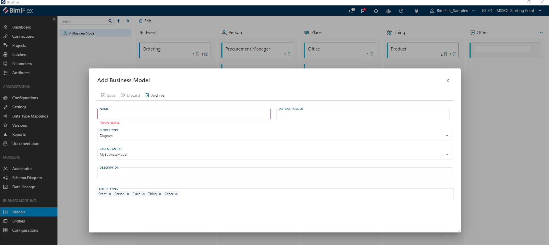 Creating a new Business Model Diagram Creating a new Business Model Diagram