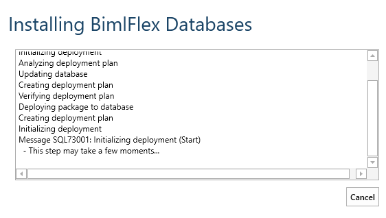 Deploying BimlFlex Databases Deploying BimlFlex Databases