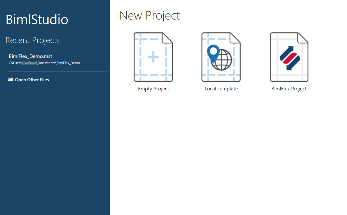 Create New Project Create New Project