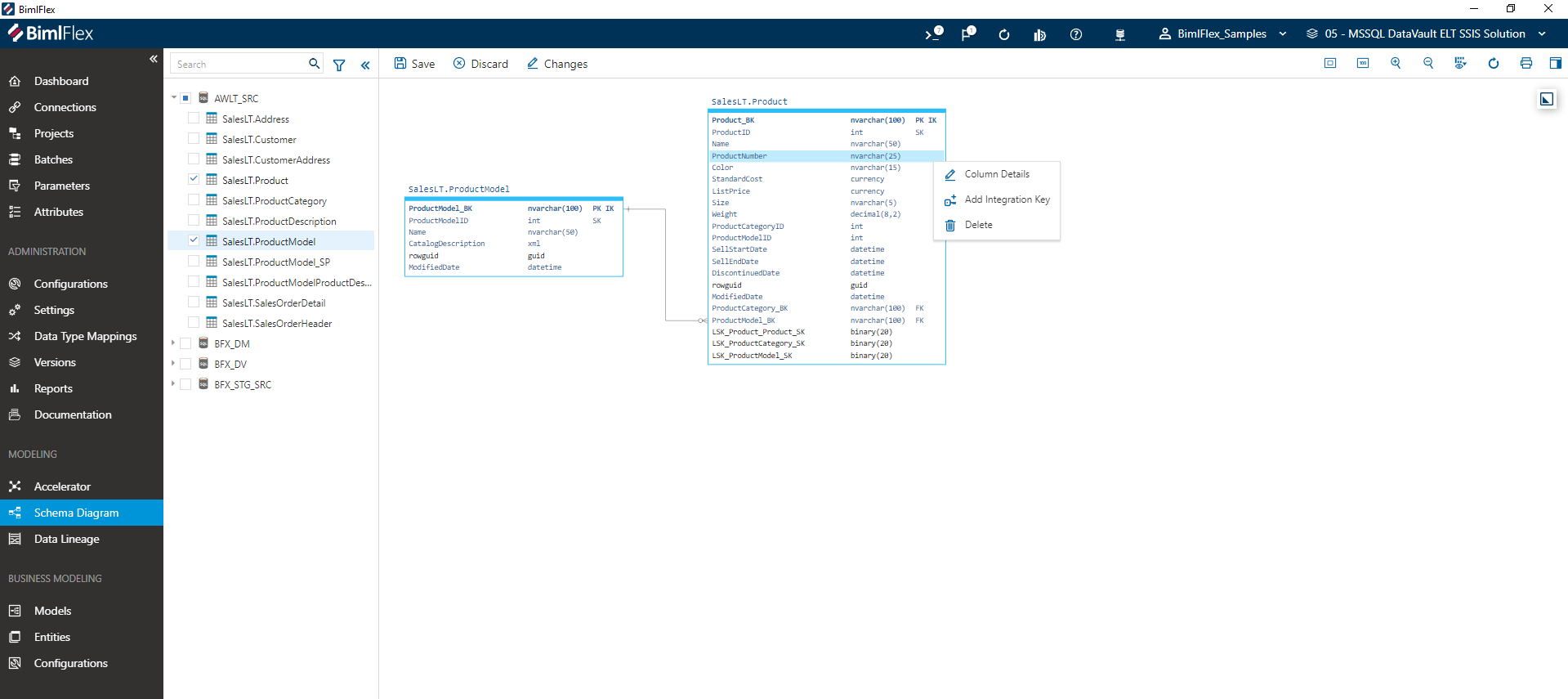 Column Actions in the Schema Diagram Designer Column Actions in the Schema Diagram Designer