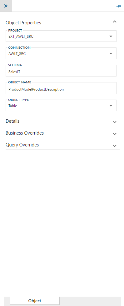 Object Editor Side Panel Object Editor Side Panel