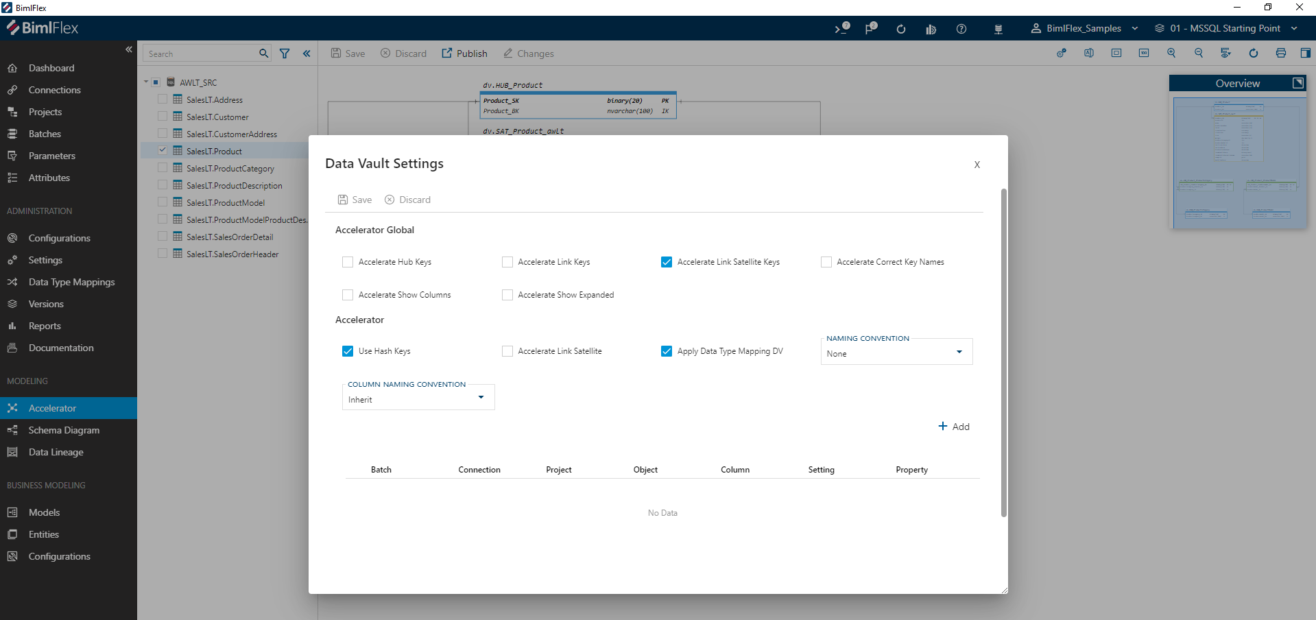 Accelerator Settings Accelerator Settings